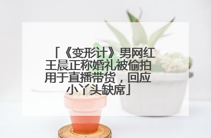 《变形计》男网红王晨正称婚礼被偷拍用于直播带货，回应小丫头缺席