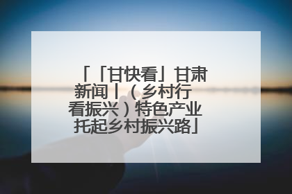 「甘快看」甘肃新闻丨（乡村行 看振兴）特色产业托起乡村振兴路