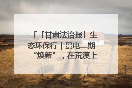 「甘肃法治报」生态环保行｜景电二期“焕新”，在荒漠上筑起一道绿色长城
