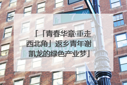 「青春华章·重走西北角」返乡青年谢凯龙的绿色产业梦