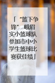 “篮下争锋” 峨眉实小篮球队参加市中小学生篮球比赛获佳绩