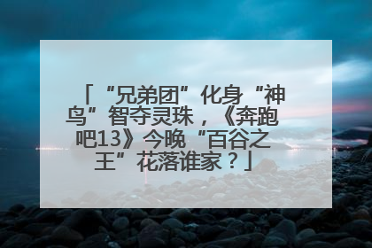 “兄弟团”化身“神鸟”智夺灵珠，《奔跑吧13》今晚“百谷之王”花落谁家？