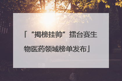 “揭榜挂帅”擂台赛生物医药领域榜单发布