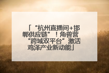 “杭州直播间+邯郸供应链”！角兽营“跨域双平台”激活鸡泽产业新动能
