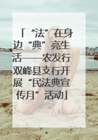 “法”在身边“典”亮生活——农发行双峰县支行开展“民法典宣传月”活动