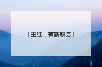 王红，有新职务