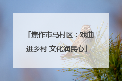 焦作市马村区：戏曲进乡村 文化润民心