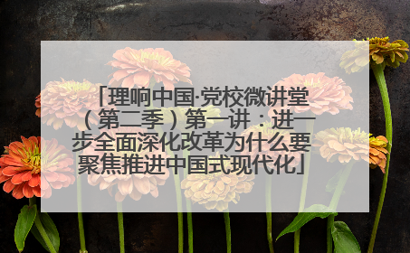 理响中国·党校微讲堂（第二季）第一讲：进一步全面深化改革为什么要聚焦推进中国式现代化