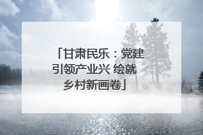 甘肃民乐：党建引领产业兴 绘就乡村新画卷