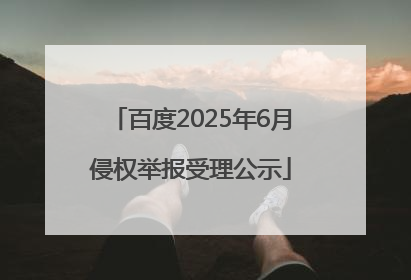 百度2025年6月侵权举报受理公示