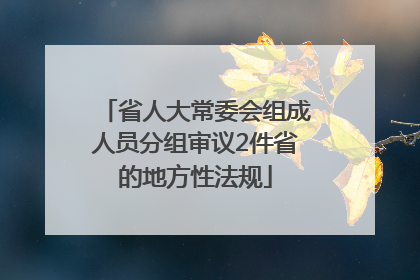 省人大常委会组成人员分组审议2件省的地方性法规