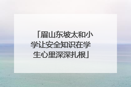 眉山东坡太和小学让安全知识在学生心里深深扎根