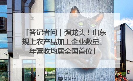 答记者问｜强龙头！山东规上农产品加工企业数量、年营收均居全国首位