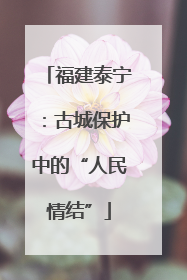 福建泰宁：古城保护中的“人民情结”