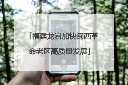 福建龙岩加快闽西革命老区高质量发展