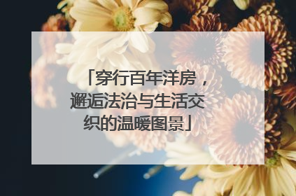 穿行百年洋房，邂逅法治与生活交织的温暖图景