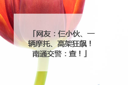 网友：仨小伙、一辆摩托、高架狂飙！南通交警：查！