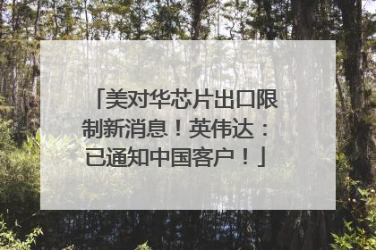 美对华芯片出口限制新消息！英伟达：已通知中国客户！