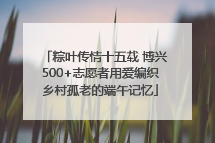 粽叶传情十五载 博兴500+志愿者用爱编织乡村孤老的端午记忆
