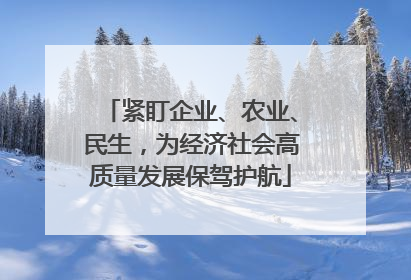 紧盯企业、农业、民生，为经济社会高质量发展保驾护航