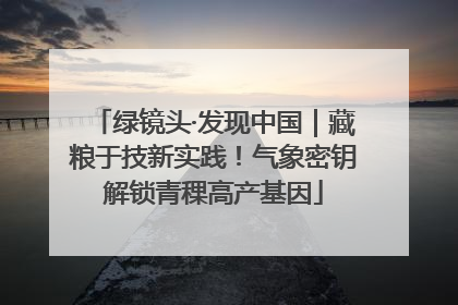 绿镜头·发现中国｜藏粮于技新实践！气象密钥解锁青稞高产基因