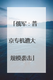 俄军：普京专机遭大规模袭击
