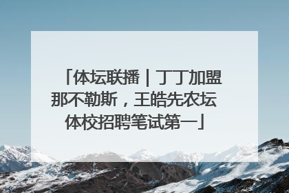 体坛联播｜丁丁加盟那不勒斯，王皓先农坛体校招聘笔试第一