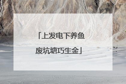 上发电下养鱼 废坑塘巧生金