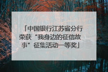 中国银行江苏省分行荣获“我身边的征信故事”征集活动一等奖