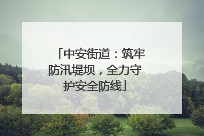 中安街道：筑牢防汛堤坝，全力守护安全防线