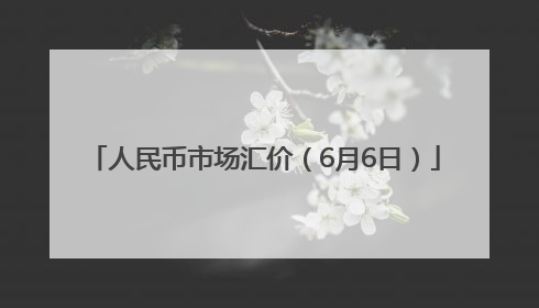 人民币市场汇价（6月6日）
