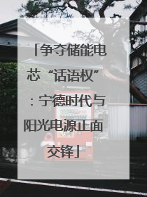 争夺储能电芯“话语权”：宁德时代与阳光电源正面交锋