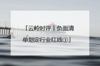云岭时评丨负面清单划定行业红线③