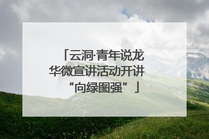 云洞·青年说龙华微宣讲活动开讲“向绿图强”