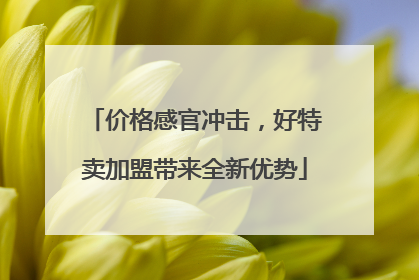 价格感官冲击，好特卖加盟带来全新优势