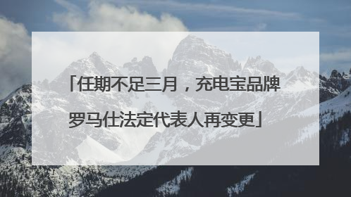 任期不足三月，充电宝品牌罗马仕法定代表人再变更