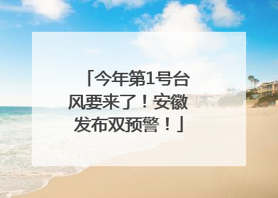 今年第1号台风要来了！安徽发布双预警！