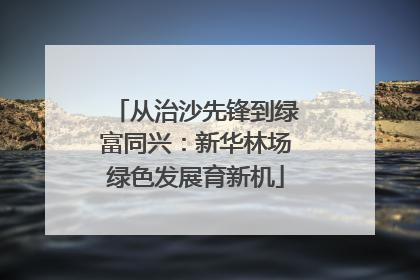 从治沙先锋到绿富同兴：新华林场绿色发展育新机