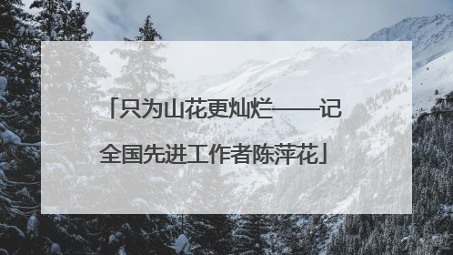 只为山花更灿烂——记全国先进工作者陈萍花