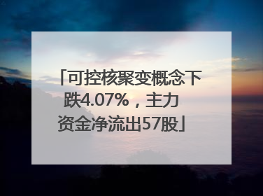 可控核聚变概念下跌4.07%，主力资金净流出57股