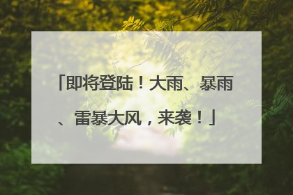 即将登陆！大雨、暴雨、雷暴大风，来袭！