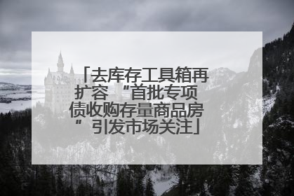 去库存工具箱再扩容 “首批专项债收购存量商品房”引发市场关注