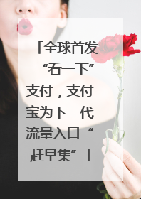 全球首发“看一下”支付，支付宝为下一代流量入口“赶早集”