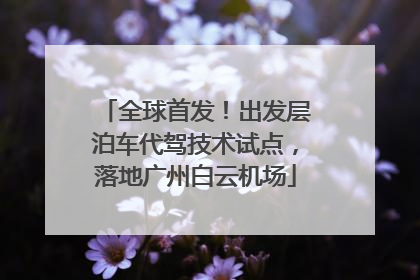全球首发！出发层泊车代驾技术试点，落地广州白云机场