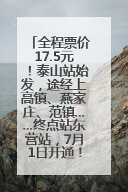 全程票价17.5元！泰山站始发，途经上高镇、燕家庄、范镇……终点站东营站，7月1日开通！