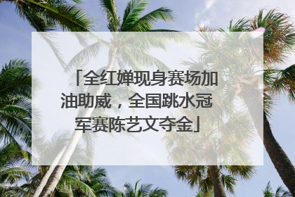 全红婵现身赛场加油助威，全国跳水冠军赛陈艺文夺金