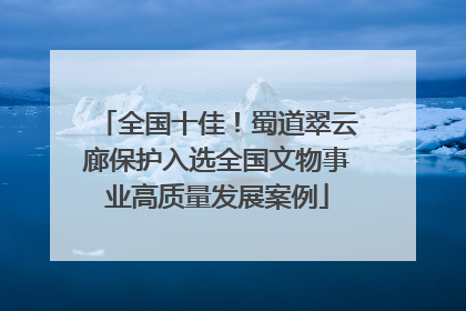 全国十佳！蜀道翠云廊保护入选全国文物事业高质量发展案例