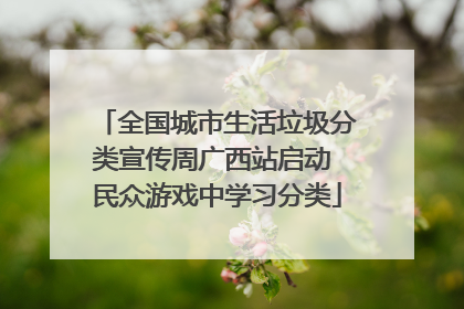 全国城市生活垃圾分类宣传周广西站启动 民众游戏中学习分类