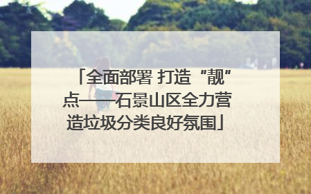 全面部署 打造“靓” 点——石景山区全力营造垃圾分类良好氛围