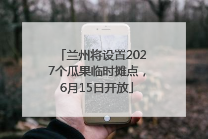 兰州将设置2027个瓜果临时摊点，6月15日开放